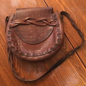 Vintage leather purse long leather bag